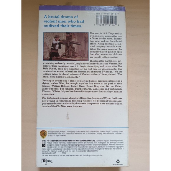 The Wild Bunch VHS - Picture 2 of 2